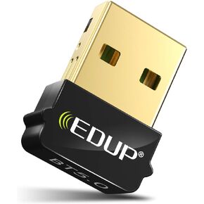 EDUP Mini USB Bluetooth 5.0 Adapter for PC, USB 2.0 Bluetooth EDR Dongle for Desktop/PC/Laptop, 66ft/20M Transmission Range, BT 5.0 Adapter Support Windows 10/8.1/8 /7 (Need Installed Driver)