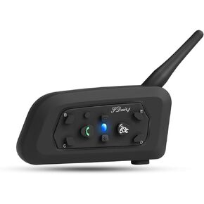 V6 Motorcycle Helmet Bluetooth Intercom, Upgraded Bluetooth 5.1 Motorbike Riding Communication System with Type-C Interface for 6 People Connected & 2 People Intercom (1 Pack)