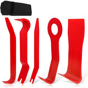 ABN Premium Auto Trim Removal Tool Kit - 5Pc Pry Bar Set, Fastener Remover Trim Molding Interior Door Dash Panel Remover