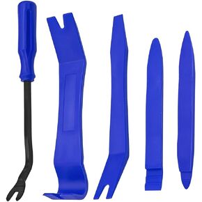 Trim Removal Tool for Auto, 5 Pcs Car Pry Tool Kit, Clip Fastener Remover Set for Panel Door Window, Plastic Installer for Vehicle Dashboard Radio Audio, Car Interior Removal Tools