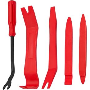 Trim Removal Tool for Auto, 5 Pcs Car Pry Tool Kit, Clip Fastener Remover Set for Panel Door Window, Plastic Installer for Vehicle Dashboard Radio Audio, Car Interior Removal Tools