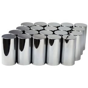 33mm Chrome ABS Plastic Cylindrical Screw on Lug Nut Covers Caps for Semi Truck (20)