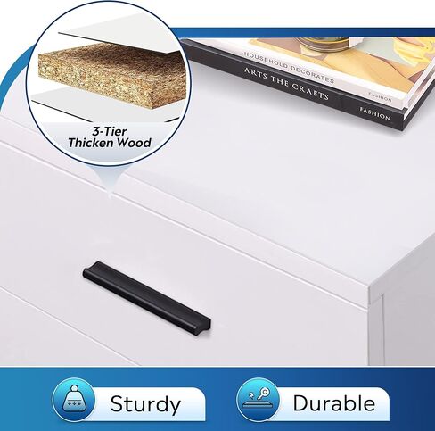 خزانة ملفات DEVAISE ذات 3 أدراج للمكتب المنزلي، خزانة ملفات خشبية أسفل المكتب، حامل طابعة متدحرج بعجلات، خشب الجوز in Kuwait