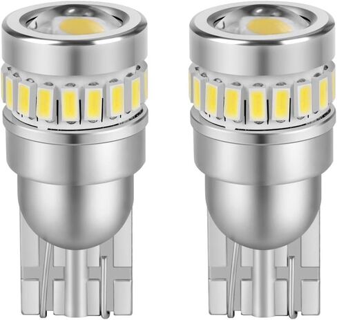 مصابيح زينون بيضاء 194 168 LED خالية من الأخطاء T10 W5W 175 2825 192 لمبات LED مع عدسة + 19 شريحة LED 360 درجة مصابيح داخلية للسيارة فائقة السطوع لمبات لوحة ترخيص السيارة (قطعتان) in Saudi Arabia