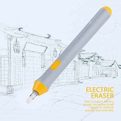 Battery Powered Electric Eraser,Battery Operated Electric Eraser,Eraser Pen,Book Marks Kid,Peacock Patch Tenwin Electric Battery Operated Automatic Pencil Eraser with 22 Eraser Refills(Black) in Saudi Arabia