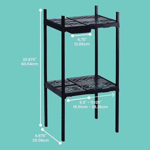 LockerMate Double Locker Shelf, Adjustable Width and Height to Fit Most School Lockers, Black in Saudi Arabia