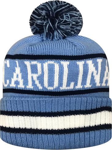 Zephyr NCAA Team Color-Retro Logo -Cuffed Knit Skully Beanie Pom Hat in Saudi Arabia