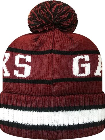 Zephyr NCAA Team Color-Retro Logo -Cuffed Knit Skully Beanie Pom Hat in Saudi Arabia