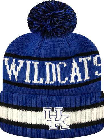 Zephyr NCAA Team Color-Retro Logo -Cuffed Knit Skully Beanie Pom Hat in Saudi Arabia