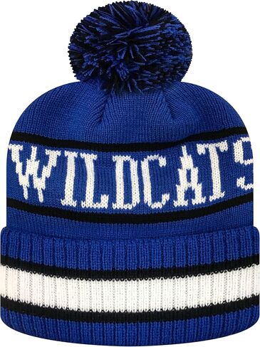 Zephyr NCAA Team Color-Retro Logo -Cuffed Knit Skully Beanie Pom Hat in Saudi Arabia
