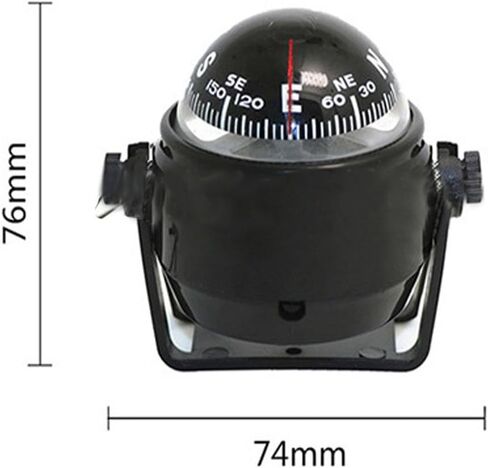Automotive Compass Ball,Compass for Car,Dash Compass,Multifunctional Car Compass with Bracket,Dashboard Compass for Boat Car Truck to Find Direction (Black) in Saudi Arabia