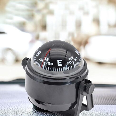 Automotive Compass Ball,Compass for Car,Dash Compass,Multifunctional Car Compass with Bracket,Dashboard Compass for Boat Car Truck to Find Direction (Black) in Saudi Arabia