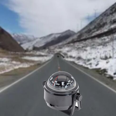 Automotive Compass Ball,Compass for Car,Dash Compass,Multifunctional Car Compass with Bracket,Dashboard Compass for Boat Car Truck to Find Direction (Black) in Saudi Arabia