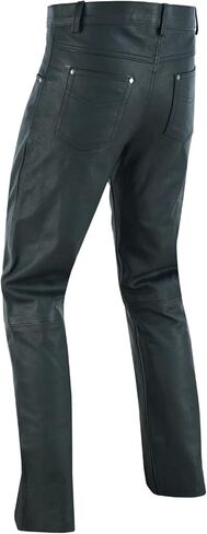 Dream Apparel Mens Motorcycle Black Leather Pants Jeans Style Motorcycle Riding Pants for Biker with 5 Pockets in Saudi Arabia