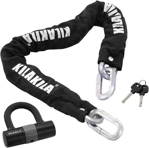 KILAKILA Security Chain Lock Heavy Duty Bike Lock 10mm Bicycle Lock Motorbike Lock Disc Lock with 16mm U Lock in Saudi Arabia