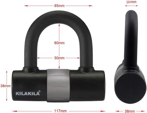 KILAKILA Security Chain Lock Heavy Duty Bike Lock 10mm Bicycle Lock Motorbike Lock Disc Lock with 16mm U Lock in Saudi Arabia