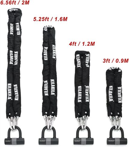 KILAKILA Security Chain Lock Heavy Duty Bike Lock 10mm Bicycle Lock Motorbike Lock Disc Lock with 16mm U Lock in Saudi Arabia