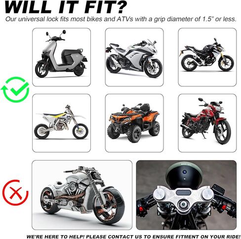 قبضة قفل مقود الدراجة النارية العالمية، للدراجات النارية/الدراجات الرياضية/الدراجات الكهربائية/الدراجات البخارية/الدراجات البخارية/ATVs ملحق الأمان النهائي، جهاز قفل مضاد للسرقة شديد التحمل (وظيفة 2 في 1) in Kuwait