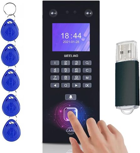 ساعة WEELIAO الديناميكية لوقت الوجه للموظفين والشركات الصغيرة مع مسح الوجه + راحة اليد + بصمة الإصبع + البطاقة + جهاز حضور كلمة المرور مع تقرير حضور الجيل التلقائي in Kuwait