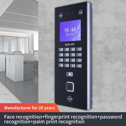 ساعة WEELIAO الديناميكية لوقت الوجه للموظفين والشركات الصغيرة مع مسح الوجه + راحة اليد + بصمة الإصبع + البطاقة + جهاز حضور كلمة المرور مع تقرير حضور الجيل التلقائي in Kuwait