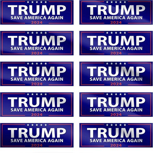 10 قطع من ملصقات دونالد ترامب 2024 Save America Again مقاس 9 بوصة × 3 بوصة للسيارة والمنزل والنوافذ والكمبيوتر المحمول in Kuwait