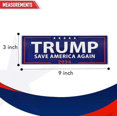 10 قطع من ملصقات دونالد ترامب 2024 Save America Again مقاس 9 بوصة × 3 بوصة للسيارة والمنزل والنوافذ والكمبيوتر المحمول in Kuwait