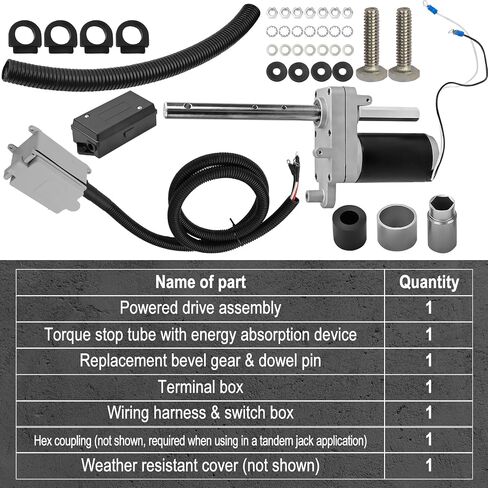 Fexhull 1824200100 Electric Powered Trailer Jack Kit for RV Trailer 12V 12,000 lbs, Single Speed Jacks, BD1046130-00, BD1824200100, 500370 F0910001 in Saudi Arabia