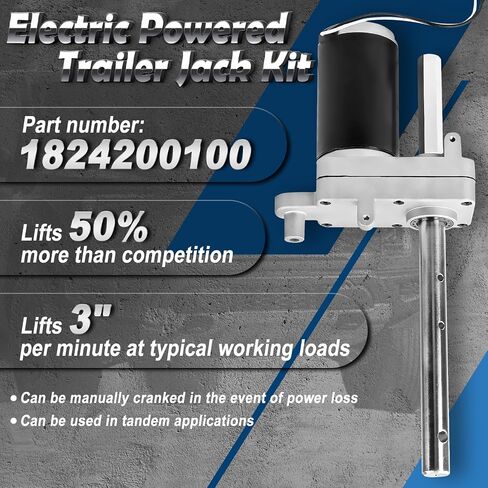 Fexhull 1824200100 Electric Powered Trailer Jack Kit for RV Trailer 12V 12,000 lbs, Single Speed Jacks, BD1046130-00, BD1824200100, 500370 F0910001 in Saudi Arabia