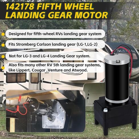 محرك ترس الهبوط للعجلة الخامسة RV LG-142178 متوافق مع محرك تروس الهبوط Lippert Venture Stromberg Carlson & Atwood، M-9000-PK Venture RV، سعة 5500 رطل، 142178 محرك ترس الهبوط in Kuwait