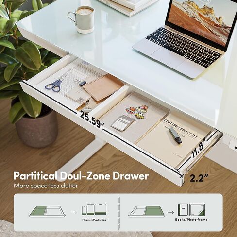 BANTI Electric Standing Desk with Drawers, 48 inch Whole-Piece Glass Desktop, Height Adjustable Stand up Sit Stand Home Office Ergonomic Workstation, Black Tabletop in Kuwait