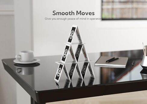 مكتب زجاجي مع أدراج، مكتب واقف قابل للتعديل مقاس 55 بوصة، مكتب كمبيوتر منزلي سريع التركيب مع منافذ USB، أسود in Kuwait