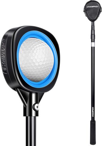 CHMAPKEY 15Ft / 18Ft Two-Sided Golf Ball Retriever Pro Version - Black Coating Aluminum Alloy Telescopic Golf Ball Picker with Comfortable Polyurethane Hand Grip in Saudi Arabia
