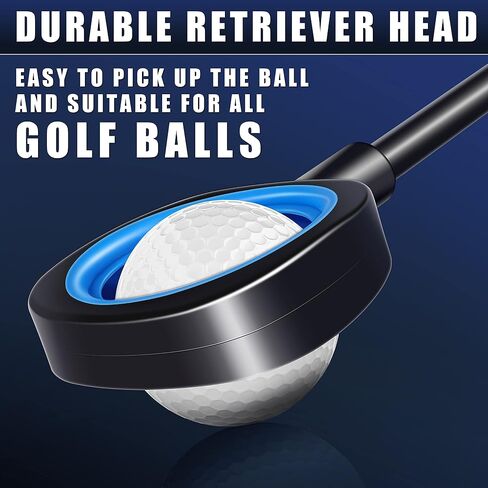 CHMAPKEY 15Ft / 18Ft Two-Sided Golf Ball Retriever Pro Version - Black Coating Aluminum Alloy Telescopic Golf Ball Picker with Comfortable Polyurethane Hand Grip in Saudi Arabia