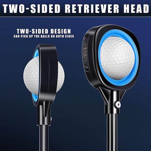 CHMAPKEY 15Ft / 18Ft Two-Sided Golf Ball Retriever Pro Version - Black Coating Aluminum Alloy Telescopic Golf Ball Picker with Comfortable Polyurethane Hand Grip in Saudi Arabia