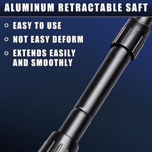 CHMAPKEY 15Ft / 18Ft Two-Sided Golf Ball Retriever Pro Version - Black Coating Aluminum Alloy Telescopic Golf Ball Picker with Comfortable Polyurethane Hand Grip in Saudi Arabia