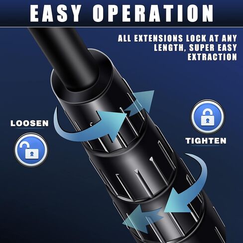 CHMAPKEY 15Ft / 18Ft Two-Sided Golf Ball Retriever Pro Version - Black Coating Aluminum Alloy Telescopic Golf Ball Picker with Comfortable Polyurethane Hand Grip in Saudi Arabia