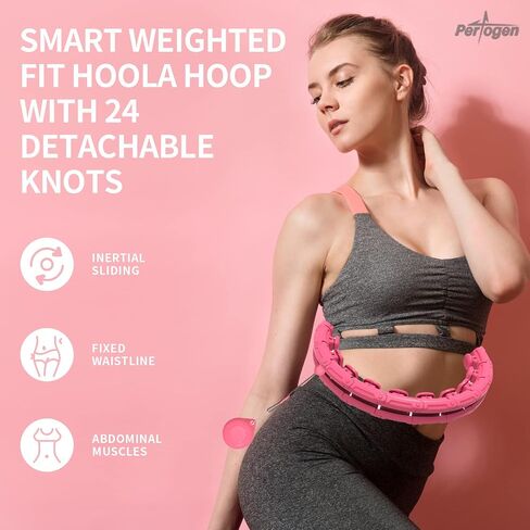 Weighted Fitness Hoola Hoop for Exercise,for Adults & Kids,2 in 1 Weight Loss 24 Detachable Knots Loos Hoops, Equipment for Adult in Saudi Arabia