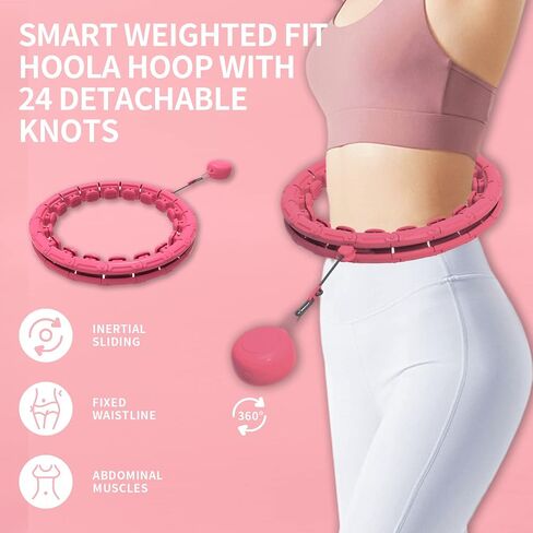 Weighted Fitness Hoola Hoop for Exercise,for Adults & Kids,2 in 1 Weight Loss 24 Detachable Knots Loos Hoops, Equipment for Adult in Saudi Arabia
