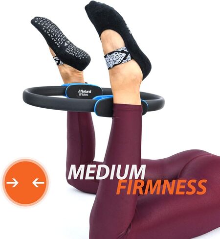 الدائرة السحرية للبيلاتس الطبيعية | حلقة بيلاتيس 14 بوصة لتمرين الفخذ الداخلي والخارجي للنساء | دائرة مع قبضة مزدوجة | حلقة اللياقة البدنية وأرضية الحوض لممارسة التمارين in Kuwait