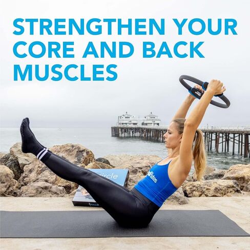 الدائرة السحرية للبيلاتس الطبيعية | حلقة بيلاتيس 14 بوصة لتمرين الفخذ الداخلي والخارجي للنساء | دائرة مع قبضة مزدوجة | حلقة اللياقة البدنية وأرضية الحوض لممارسة التمارين in Kuwait