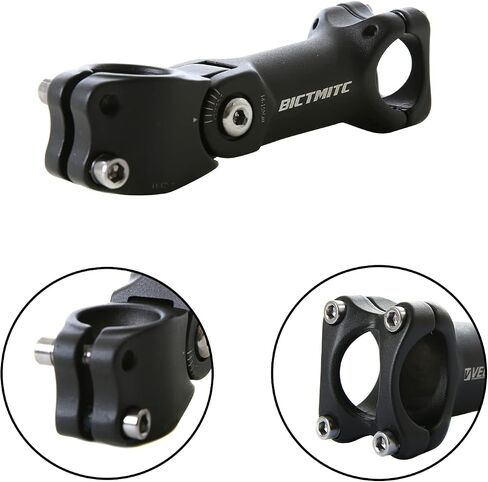 BIKE WORK Bike Stem 110mm 130mm 0-50 Degree Adjustable Mountain Bike Stem Short Handlebar Stem Riser for Bicycle, Road Bike, MTB, BMX, Cycling in Saudi Arabia