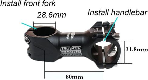 31.8 مم جذع الدراجة 7 درجات 80 مم جذع الدراجة المقود الناهض لمعظم الدراجات، الدراجة الجبلية، دراجة الطريق، MTB، BMX، ركوب الدراجات in Kuwait