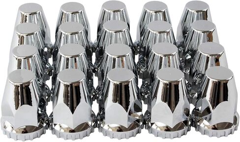 مجموعة أغطية المحور الكاملة من MRJLK Chrome ABS مع أغطية محور قياسية وأغطية صامولة لولبية مقاس 33 مم لشبه الشاحنات (2 أمامي) in Saudi Arabia