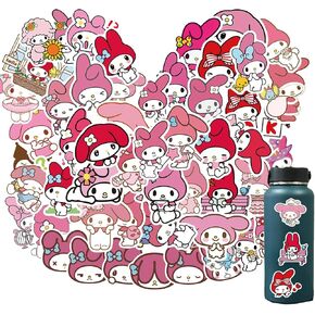 50pcs My Melody Stickers Pack 50Pcs, Cute Stickers for Kids Teens Adults Waterproof Vinyl Decals Japanese Anime Stickers for Water Bottles Scrapbook Laptop journaling(My Cute Melody)