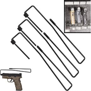 Hold Up Displays Pistol Hanger Gun Safe Shelf or Bookshelf Mounted Handgun Storage, HD84 Black
