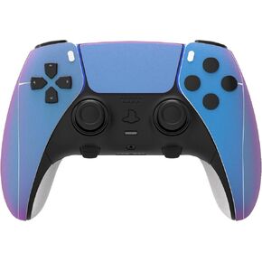 PlayVital 2 Set Skin Sticker for ps5 Edge Controller, Custom Vinyl Decal Wrap Cover for ps5 Edge Wireless Controller - Chrome Purple Blue
