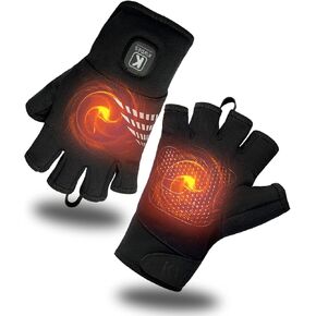 Heated Gloves Fingerless for Women Man Rechargeable Electric Touchscreen Wearable Cold Winter Work Arthritis Pain Relief Hand Warmers Hot Compress Reusable