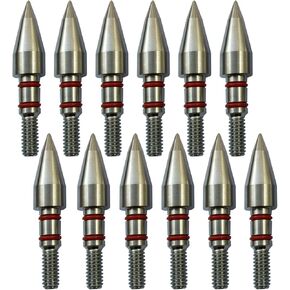 100/125/150/175/200 Grains Stainless Steel Archery Field Points, Arrow Target Field Points in Archery Field Tips and Broadheads 1 Dozen 12 PCS (T 5/16″-100grains)