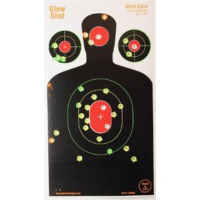 18" x 10" Silhouette Splatter Target - Multi-Color -GlowShot Targets - See Your Hits Instantly
