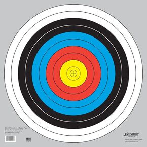 Longbow Targets 60 cm / 24 in Bullseye Archery and Gun Targets (4, 10, 25, & 100 Packs)